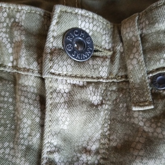 Rich & Skinny snake print python Jean's sz 25 skinny - Picture 5 of 8